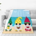 thumbnail image 1 of Fotbe Gnomes On The Beach Manta de Franela Acolchonada con Estampado, Súper Suave y Esponjosa, Extra Grande para Sofá, Cama, Uso Todo el Año-40"x30", 1 of 7