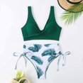 thumbnail image 3 of Lopeceal Women's 3 Piece Textured High Cut Halter Triangle Bikini Swimsuit with Cover Up, 3 of 4