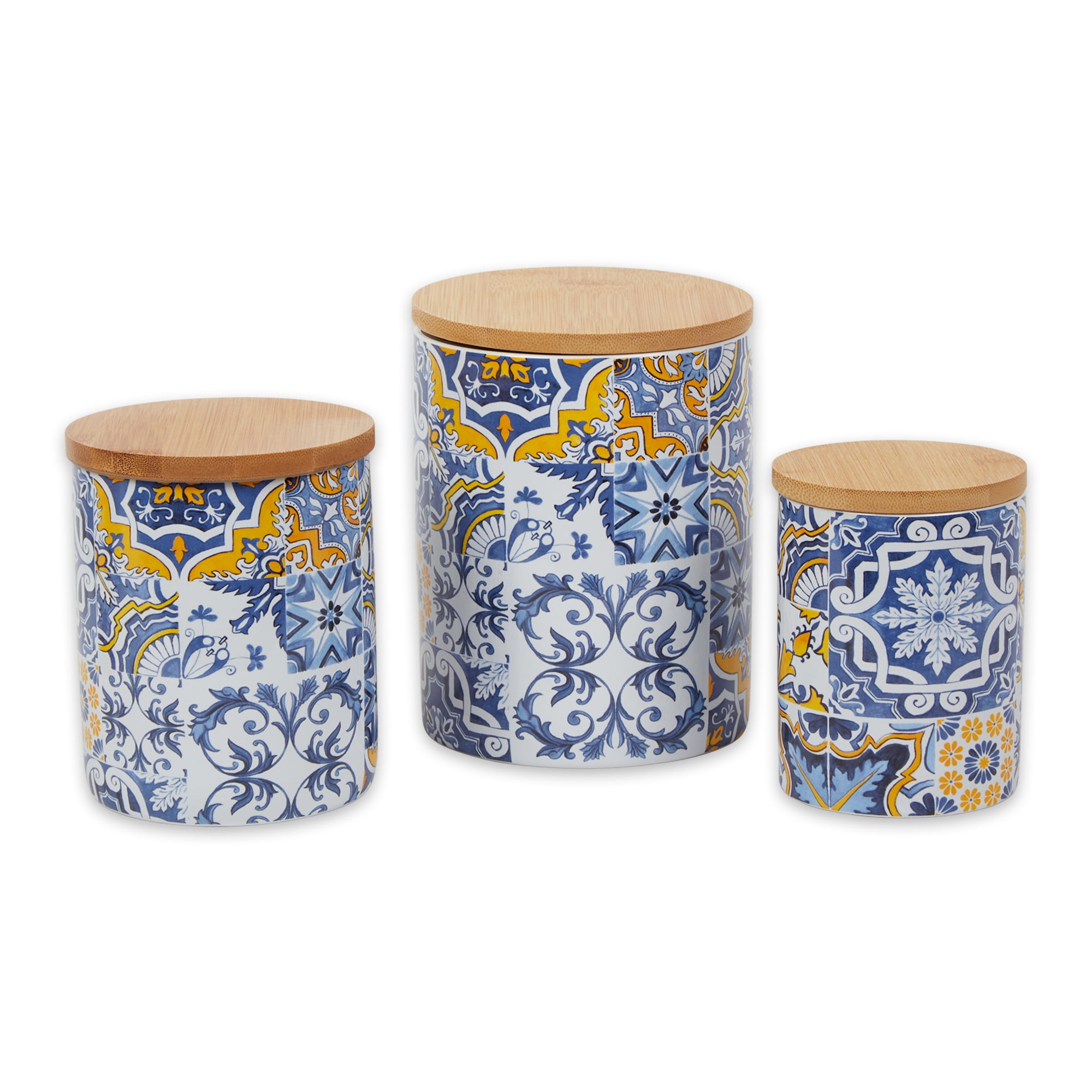 Portuguese Azulejos Ceramic Canister (Set of 3)