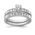thumbnail image 1 of Solid 925 Sterling Silver Engagement CZ Cubic Zirconia Wedding Bridal Ring Band Set Size 7, 1 of 3