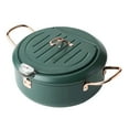 thumbnail image 1 of 1 Pc Japanese Style  Fryer Home Mini Non-stick Fryer (Dark Green), 1 of 4