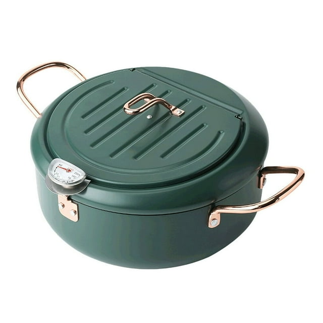 1 Pc Japanese Style Fryer Home Mini Non-stick Fryer (Dark Green)