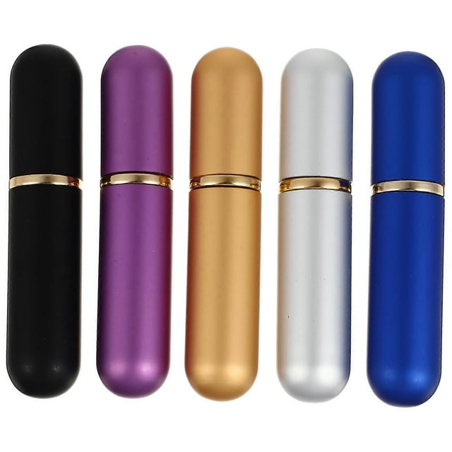 5 Pcs Essential Oil Bottle Aromatherapy Bottle Nasal Inhalers Perfume Tube with Cotton Wicks(Random Color)