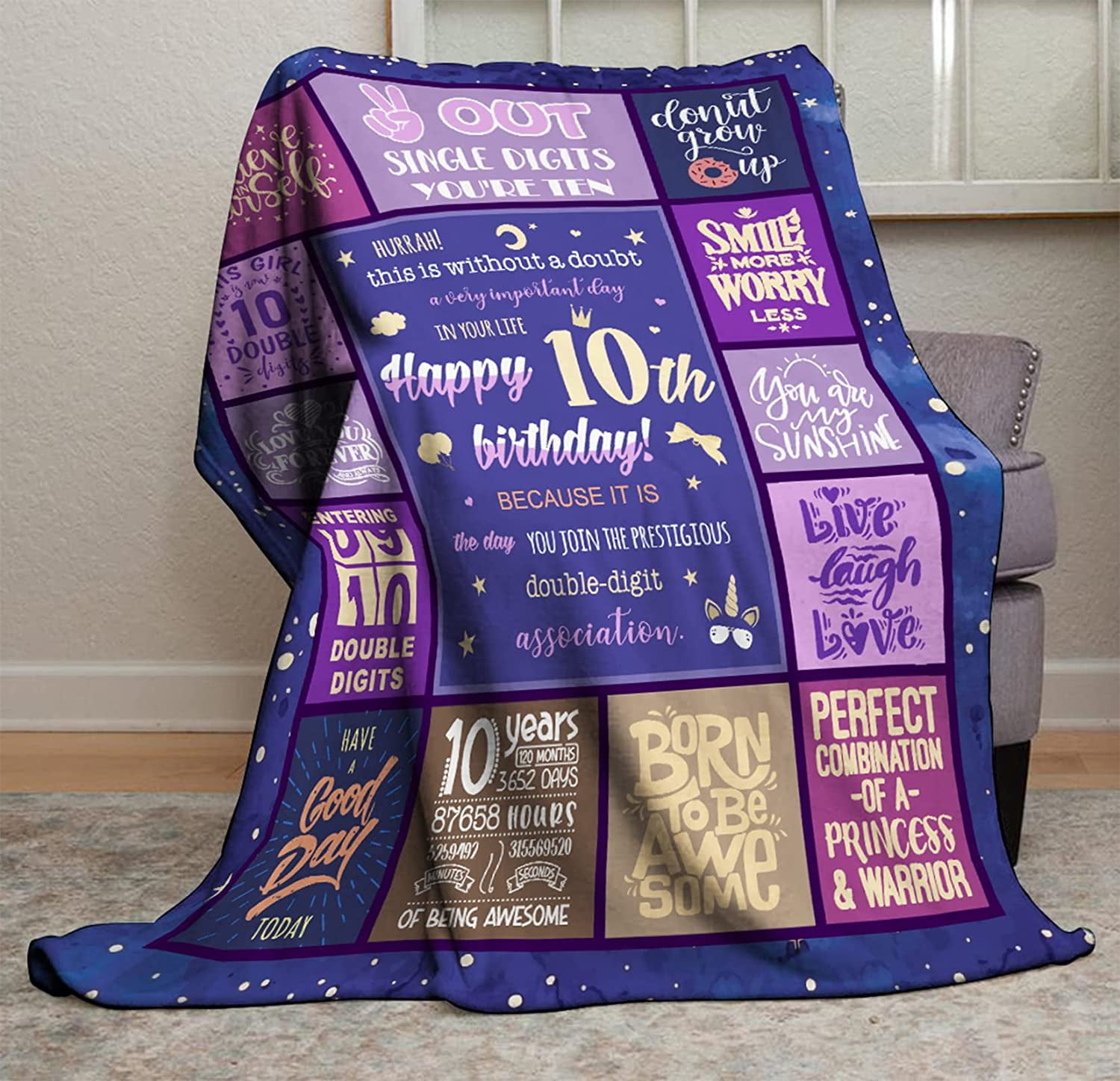  10 Year Old Girl Gift Ideas, Gifts for 10 Year Old Girls  Blanket 60x50in, Birthday Gifts for 10 Year Old Girls, 10th Birthday Gifts  for Girls, 10th Birthday Decorations for Girls