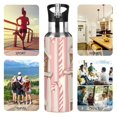 thumbnail image 7 of Yayeee 33oz Insulated Water Bottle Double Wall Stainless Steel with Flip Straw Lid, Pink Candy House, 7 of 7