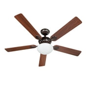 Mainstays 52" Indoor/Outdoor Oil Rubbed Bronze 5 Blade Reverse Airflow Ceiling Fan, 1 LED Bulb