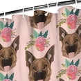 thumbnail image 3 of German Shepherd with Roses Shower Curtain 36"x72" ,Bathroom Decorative Shower Curtains Set with 12 Hooks,Modern Waterproof Washable Shower Curtain, 3 of 6