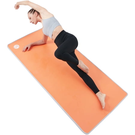 RYTMAT Wide Yoga Mat 35 inch Large Thick 10mm NBR Foam Indoor Outdoor Exercise Mat Orange