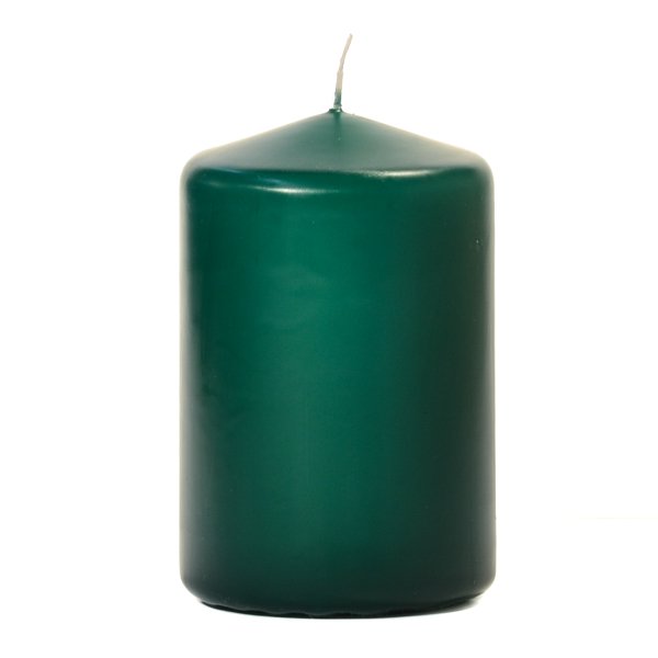 6 Pcs, 3x4 Hunter Green Pillar Candles Unscented 3 in. diameterx4.5 in