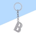 thumbnail image 3 of Simple Stylish Letter Key Chain Metal Rhinestones Key Ring Alphabet Keychain Bag Pendant Charm Birthday Gift (Letter B), 3 of 8