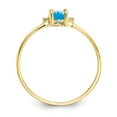 thumbnail image 2 of Primal Gold 10 Karat Yellow Gold Genuine Diamond and Blue Topaz Birthstone Ring, 2 of 7