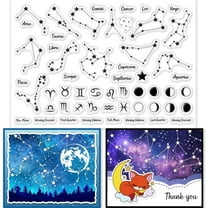 Moon Phase Clear Stamps for DIY Scrapbooking Decor Constellations Planetary Map Transparent Silicone Stamp