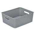 thumbnail image 5 of Simplify Medium Resin Wicker Storage Basket in Grey, 5 of 7