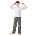 thumbnail image 2 of FORMRS Boys Pajama Pants with Pockets Size 13-14Y Kids Lounge Sleep Bottoms, Christmas Holly Leaves, 2 of 8