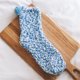 thumbnail image 5 of Guardurnaity Las mujeres del calor del invierno engrosaron los calcetines calientes de la nieve de la cachemira de las lanas terciopelo inconsútil Medias Azul claro y blanco, 5 of 6