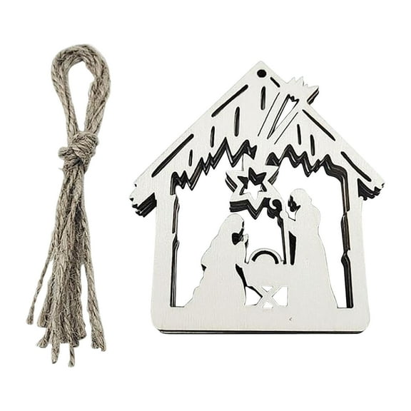 JeashCHAT Wooden Crafts Christ Jesus Nativity Religious Ornaments Creative Wooden Ornament