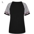 thumbnail image 1 of Camiseta de mujer con estampado de rayas, manga corta, blusa con cuello redondo, negro, L Scienceny AP001776-03, 1 of 6