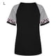 thumbnail image 1 of Camiseta de mujer con estampado de rayas, manga corta, blusa con cuello redondo, negro, L Inevent AP001776-03, 1 of 6
