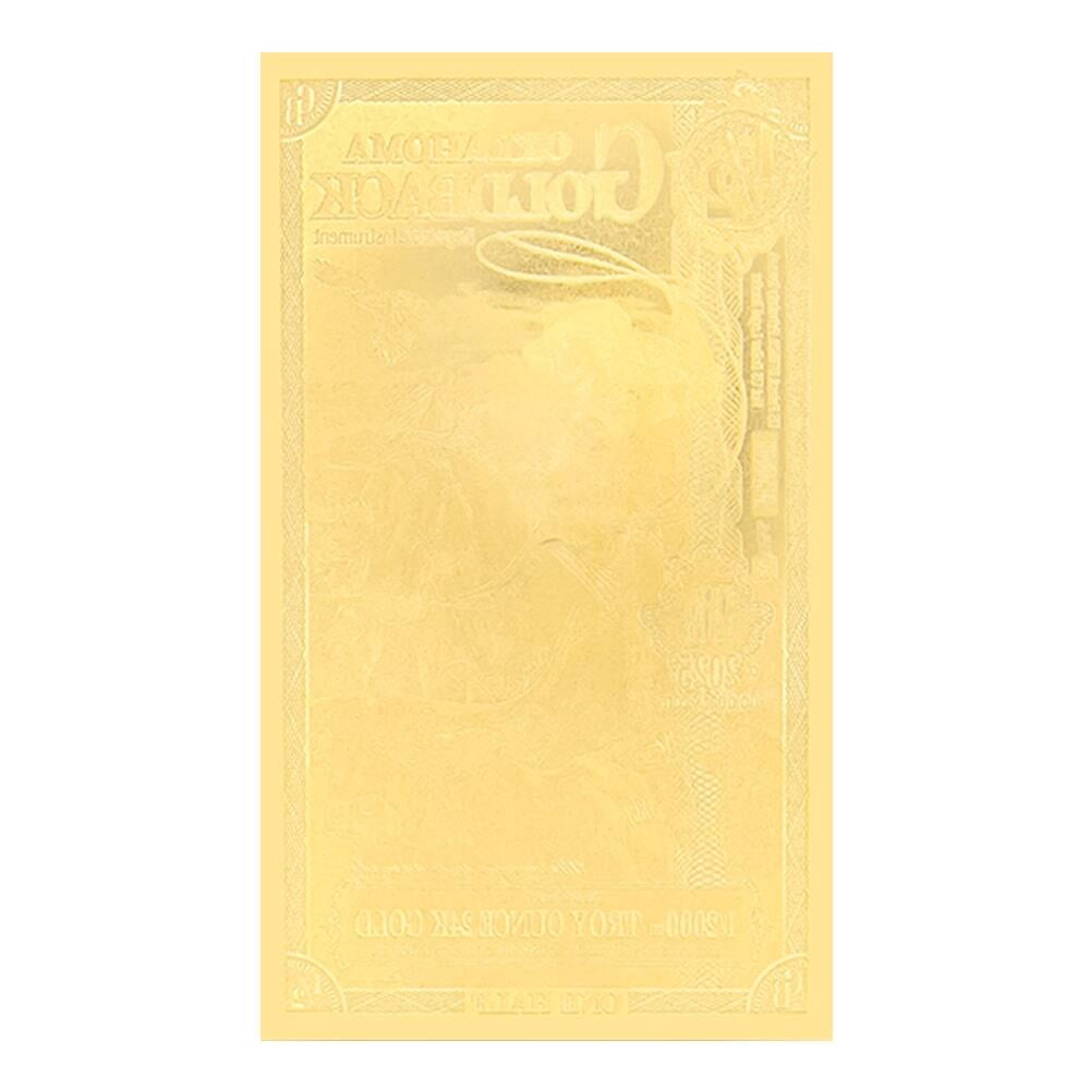 Pack of 100 - 1/2 Oklahoma Goldback 1/2000 oz 24K Gold Foil Aurum Note