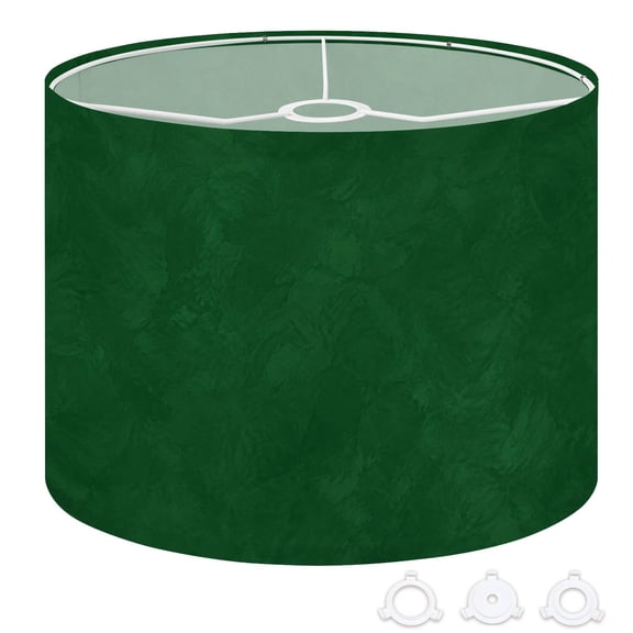 Drum Lamp Shade Emerald Green Abstract Brushstroke Lampshade for Table Lamps Floor Lamps Pendant Light 13"x13"x10" Replacement Linen Large Lamp Shade Easy Assembly