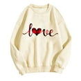 thumbnail image 3 of Wycnly Womens Valentine's Day Sweatshirt Womens Crewneck Sweatshirts Valentine's Day Fashion Plaid Love Letter Print Pullover Sweater Ladies Girls Loose Long Sleeve Blouses Tops, 3 of 3