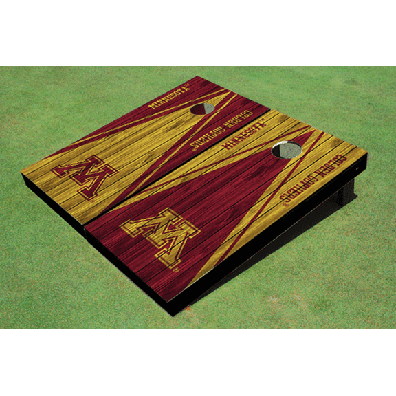 University of Minnesota Alternating Wood Look Triangle Cornhole Boards