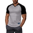thumbnail image 6 of Muscularfit Gym Tops Men's T-Shirts Muscle Baseball Shirt Baggy Tees Gray Short Sleeve V-Neck Classic T-Shirt Mens Summer Shirts,L, 6 of 9