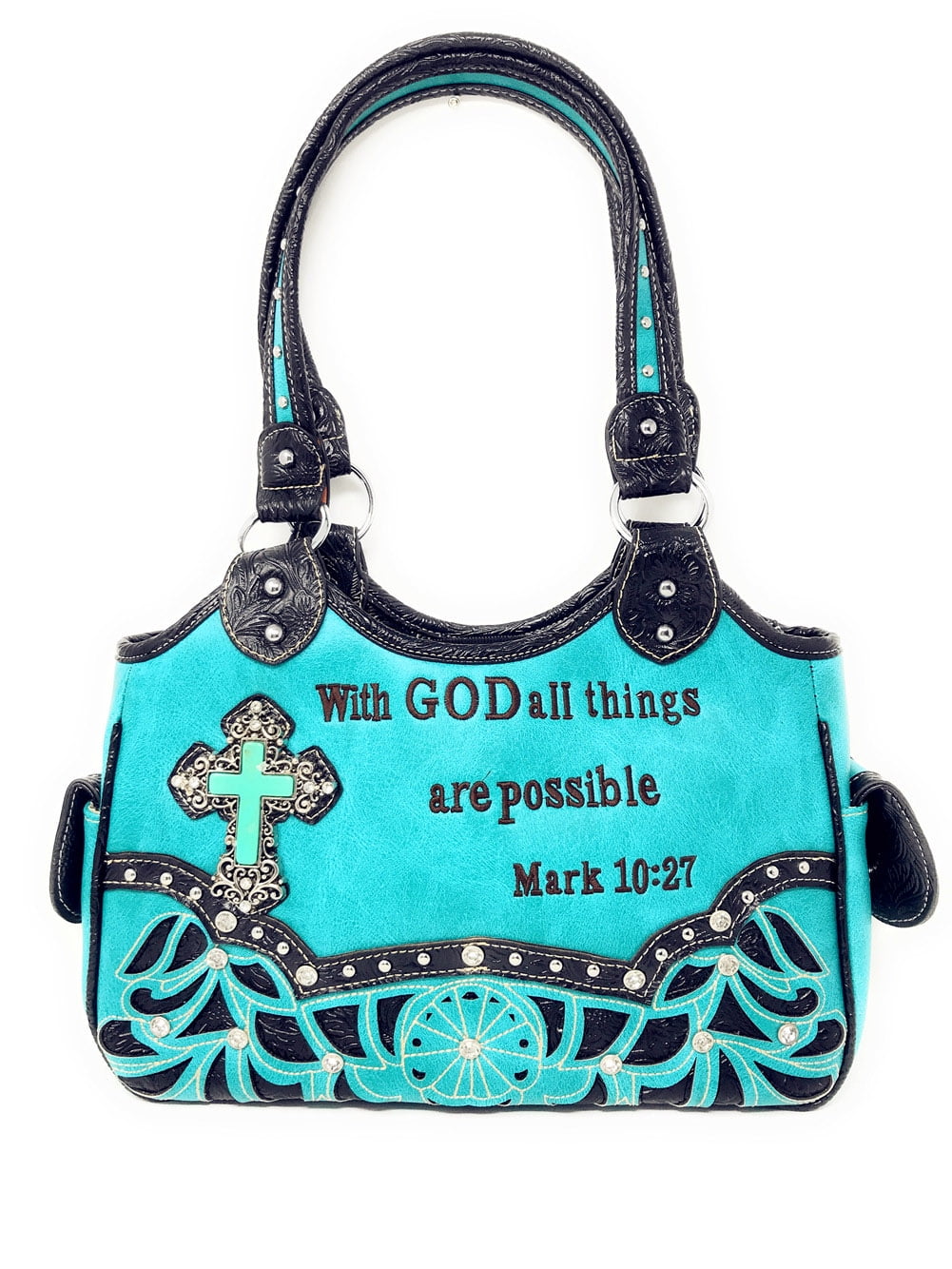 Western Style embroidered Scripture Verse Books Bible Cover Messenger Bag Crossbody 