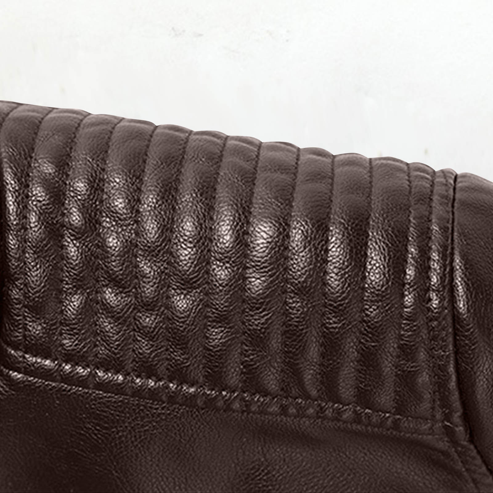 USNSM Men's Stand Collar Leather Jacket Coat Motorcycle Lightweight Casual Solid Color Zipper Pocket Faux Leather Outwear Brown XL