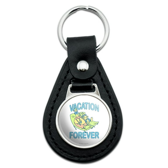 Black Leather Rocko's Modern Life Vacation Forever Keychain