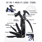 BIBURY 12 in 1Multitool Hammer with Snowflake Tool, Survival Gear Outdoor Multi Tool with Safety Lock, Hammer Multitool for Outdoor, Camping, Hiking,Husband, Boyfriend