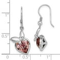 thumbnail image 2 of Primal Silver Sterling Silver Rhodium-plated Pink Crystal Butterfly Heart Dangle Earrings, 2 of 4