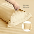 thumbnail image 7 of Lidoloka Luxury 100% Bamboo Bed Sheets Set Queen Size 4Pcs for Adult,16"Deep Pocket,Striped Champagne, 7 of 7