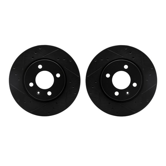 Dynamic Friction Company Front Brake Rotors-Drilled and Slotted-Black 8002-92067