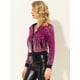 thumbnail image 3 of Chaqueta de lentejuelas Allegra K Fucsia XS, 3 of 5