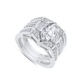 thumbnail image 2 of Marquise & Round Cut Lab Created Moissanite Diamond Engagement Wedding Bridal Ring Set In 14K White Gold Over Sterling Silver(Color G-H,Clarity VVS1,3.00Cttw)-6.5, 2 of 6