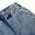 thumbnail image 7 of KIDSCOOL SPACE Boys Jeans,Little Big Girls Elastic Waist with D-ring Cargo Stretch Denim Pants,Light Blue,6-7 Years, 7 of 7