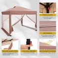 thumbnail image 5 of Summit Living 10x10ft Outdoor Pop up Canopy Tents with Netting Event Shelter for Outside Brown, 5 of 8