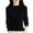 Black, variant on ManxiVoo Women Knit Pullover Semi High Neck Classic Stripe Thick Warm Soft Sweater for Everyday Comfort L Size Beige