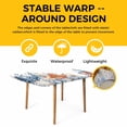 thumbnail image 4 of Orange Blue Starfish Coastal Table Cloths for 6 Foot Rectangle Tables, Nautical Beach Eucalyptus Patio Waterproof Elastic Fitted Tablecloths, Washable Rectangular Table Cover for Camping, 4 of 8