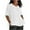White, variant on Wyobmus Women Casual Tops V Neck Half Sleeve Linen T Shirt Side Slit Summer Tunic Loose Fit Shirt S-2X Olive Green