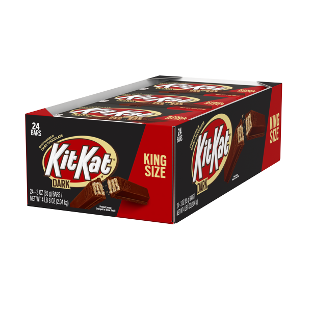 Kit Kat, Dark Chocolate Wafer Candy Bar King Size Box, 3 Oz., 24 Ct