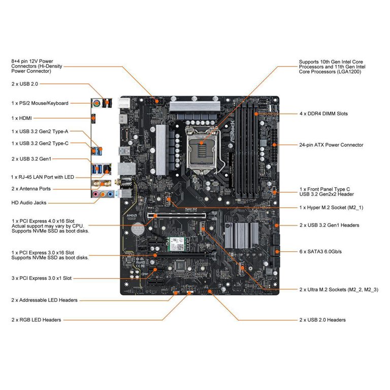 通常在庫品 Asrock Z590 Phantom Gaming 4 128GB Max DDR4 PCIE ATX