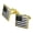 Gold, variant on Subdued American USA Flag Black White Military Tactical Square Cufflink Set Gold Color