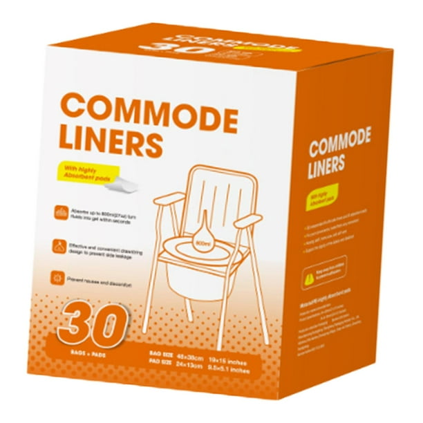 30 bolsas de basura para inodoro de cabecera, bolsas de basura, solo para orinales portátiles. Naranja 48cmx38cm