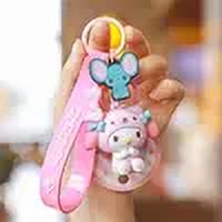 Colgante de la serie Sanrio, decoración de muñeca con pegamento bonito y delicado, colgante para bolsa de coche, llavero de Hello Kitty, llavero Kawaii
