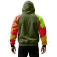 thumbnail image 4 of Men’s Long Sleeve Pullover Hoodie with Camouflage Pattern Raglan Sleeves and Adjustable Drawstring Hooded Sweatshirt Green 3XL, 4 of 5