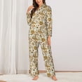 thumbnail image 2 of Fotbe Indian Paisley Conjunto de Pijama de Manga Larga para Mujer con Estampado, Ropa de Dormir de 2 Piezas, Conjunto de Casa Suave y Cómodo con Bolsillos-Medium, 2 of 7