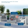 thumbnail image 4 of Lounge Sectional Sofa Chair Set, Rattan, Wicker, Grey Gray, Modern Contemporary Urban Design, Outdoor Patio Balcony Cafe Bistro Garden Furniture Hotel Hospitality, 4 of 10