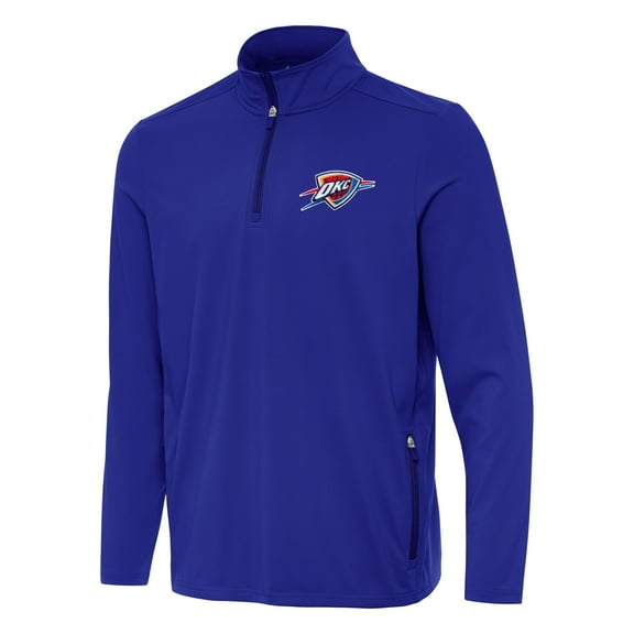 Men's Antigua  Royal Oklahoma City Thunder Perilous Quarter-Zip Sweatshirt